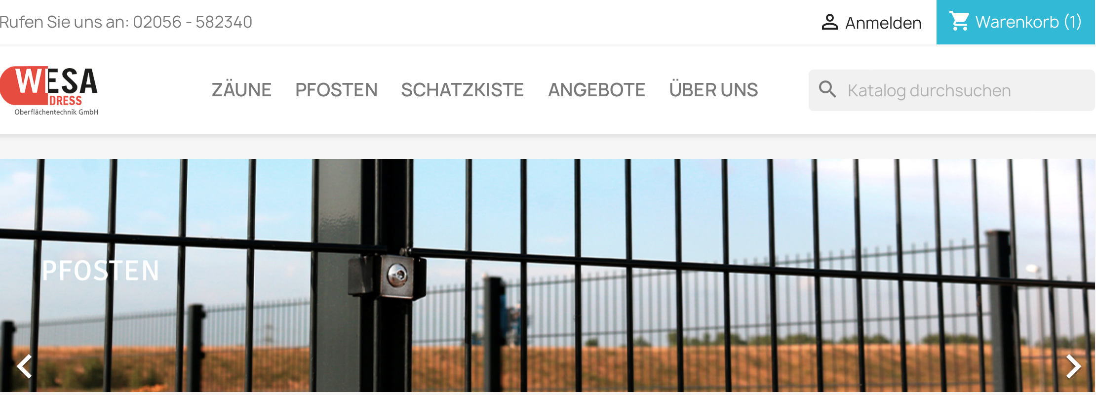 Wesa-Zaun Website Vorschau